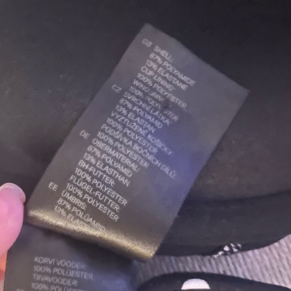 H&M Black White Polka Dot Push Up String Bikini Top - Picture 5 of 6